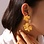 KAYA sieraden Statement drop earrings with 2 flowers | Stainless Steel Gold