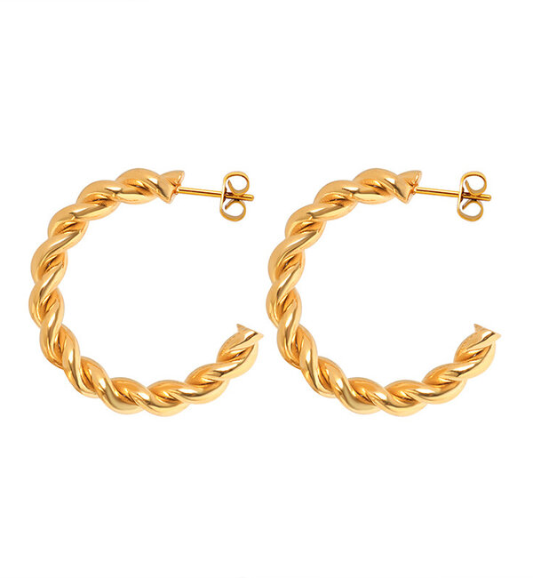 KAYA sieraden Bold Statement Earrings Rope | Stainless Steel