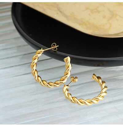 KAYA sieraden Bold Statement Oorringen Rope