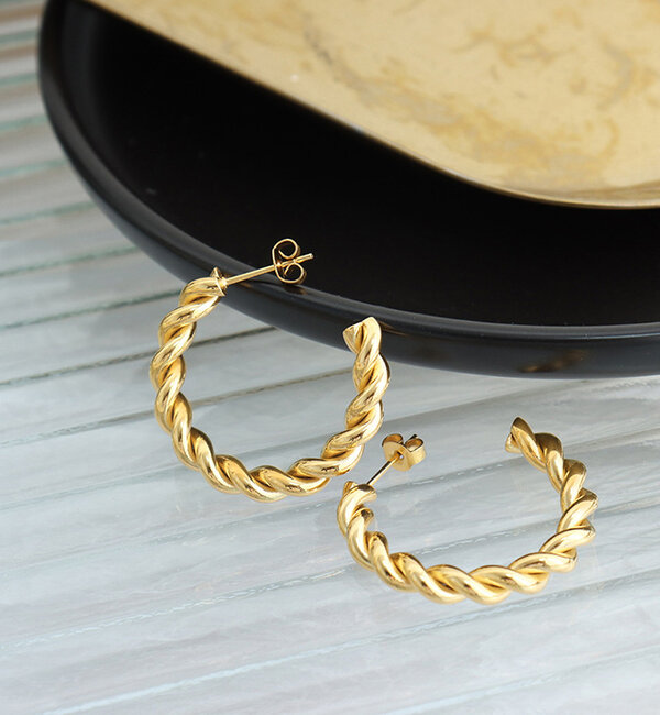 KAYA sieraden Bold Statement Earrings Rope | Stainless Steel