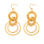 KAYA sieraden Long statement circle earrings | Stainless Steel Gold