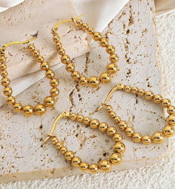KAYA sieraden Statement Earrings Circles | Stainless Steel Gold   - Copy