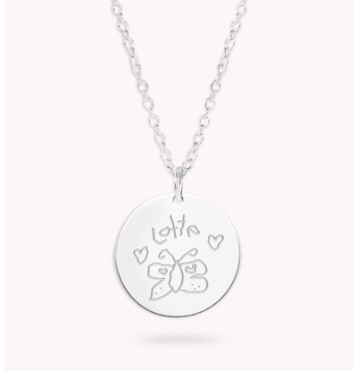 KAYA sieraden Ketting met Kindertekening 16mm Disc