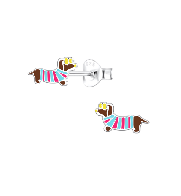 KAYA sieraden Silver children’s earrings Dachshund