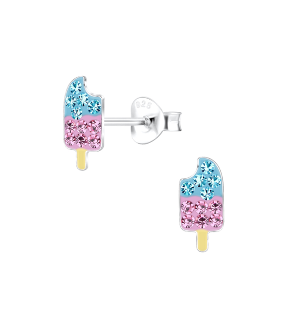 KAYA sieraden Silver children’s earrings Ice Pop with crystals