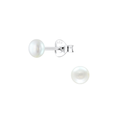 KAYA sieraden Silver children’s earrings Freshwater Pearl | White