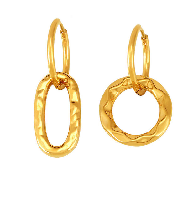 KAYA sieraden Double hoop earrings | Stainless Steel Gold