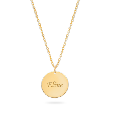 KAYA sieraden Ketting met Naam Disc I Stainless steel