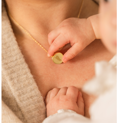 Gegraveerde sieraden Ketting met Voetafdruk
