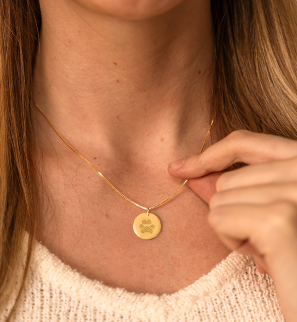 Gegraveerde sieraden Necklace with Paw Print