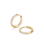 KAYA sieraden Shiny Hoop Earrings with Stones 8 mm | Stainless Steel Gold