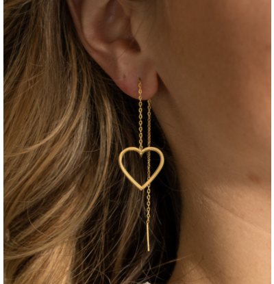 KAYA sieraden Oorbellen 'Open Hartjes' | Stainless Steel