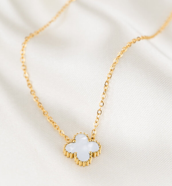 KAYA sieraden Necklace set Clover and Shells | Stainless Steel Gold