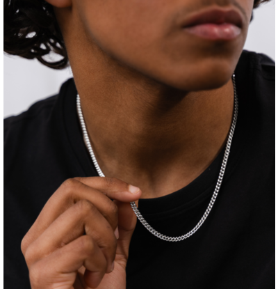 KAYA sieraden Stalen herenketting gourmet Zilver I 4 mm