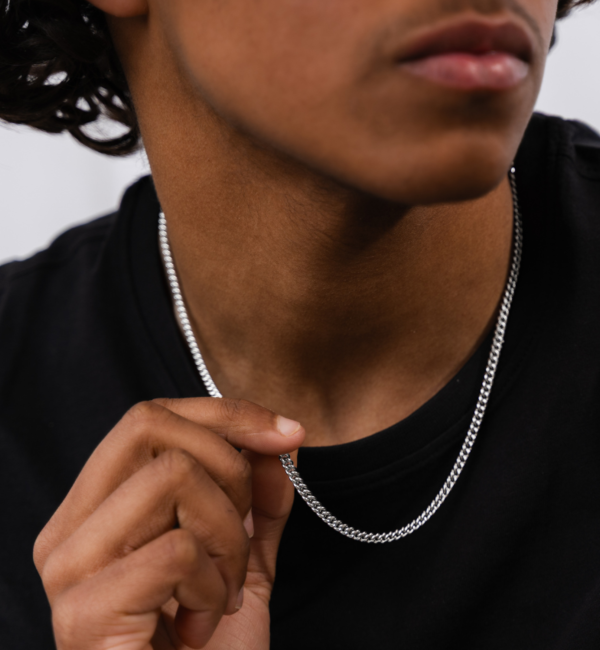 KAYA sieraden Men’s stainless steel gourmet necklace silver | 4 mm