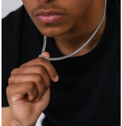 KAYA sieraden Men’s stainless steel gourmet necklace silver | 6 mm