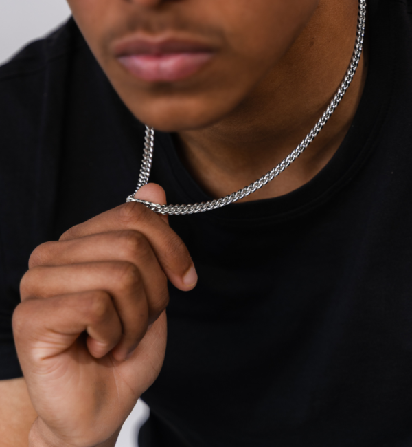 KAYA sieraden Men’s stainless steel gourmet necklace silver | 6 mm