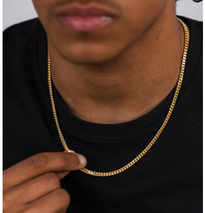 KAYA sieraden Men’s stainless steel gourmet necklace gold | 4 mm