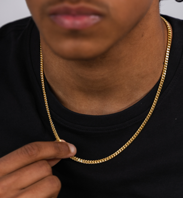 KAYA sieraden Men’s stainless steel gourmet necklace gold | 4 mm