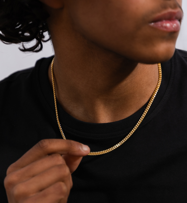 KAYA sieraden Men’s stainless steel gourmet necklace gold | 4 mm