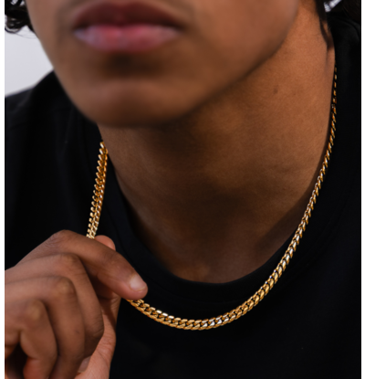 KAYA sieraden Stalen herenketting gourmet Goud I 6 mm