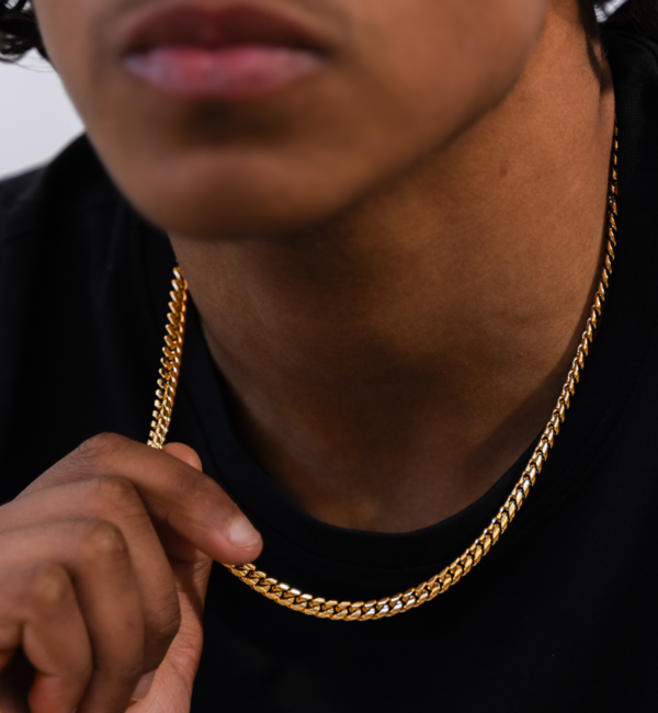 KAYA sieraden Men’s stainless steel gourmet necklace gold | 6 mm