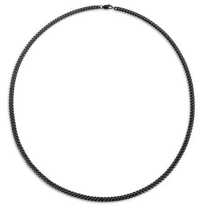 KAYA sieraden Men’s stainless steel gourmet necklace black | 4 mm