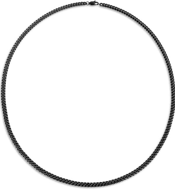 KAYA sieraden Men’s stainless steel gourmet necklace black | 4 mm