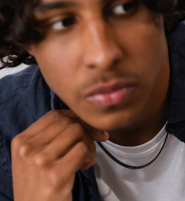 KAYA sieraden Men’s stainless steel gourmet necklace black | 4 mm