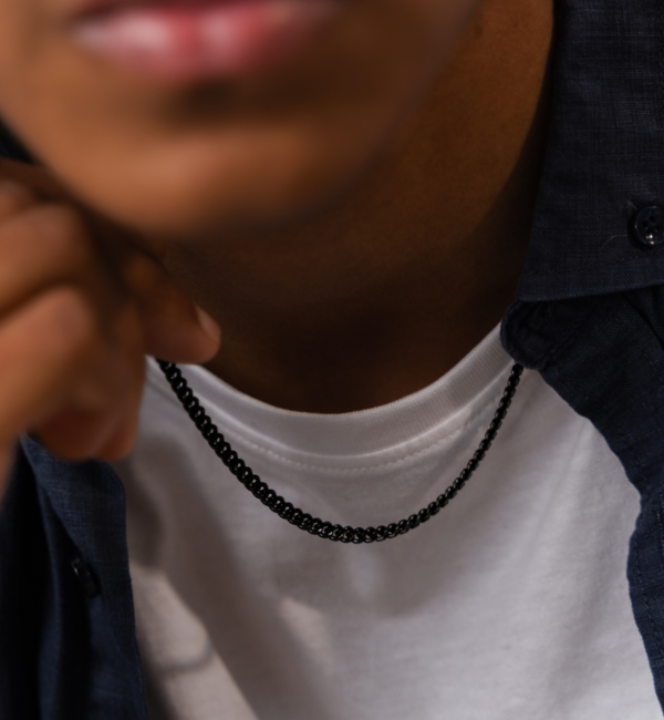 KAYA sieraden Men’s stainless steel gourmet necklace black | 4 mm