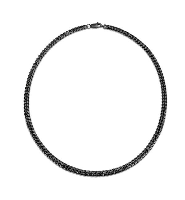 KAYA sieraden Men’s stainless steel gourmet necklace black | 6 mm