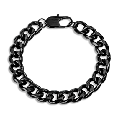 KAYA sieraden Stalen herenarmband gourmet Zwart I 11 mm