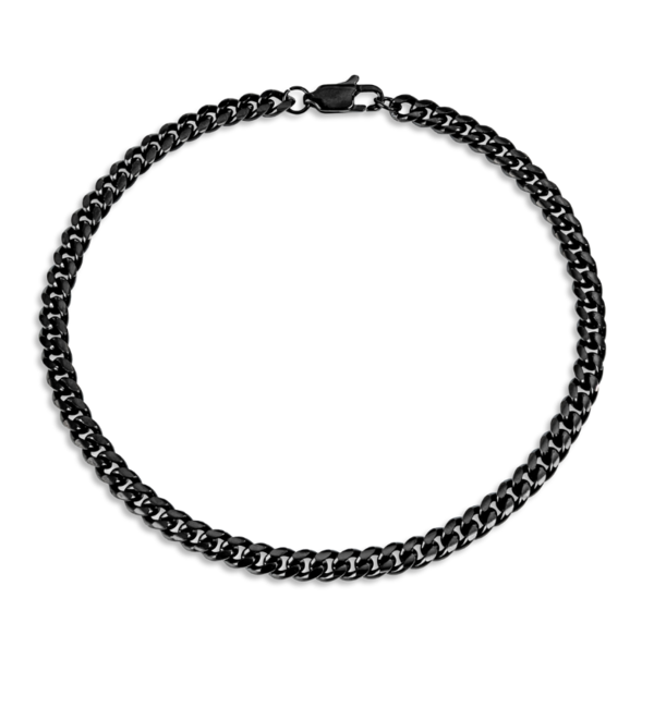 KAYA sieraden Men’s stainless steel gourmet bracelet black | 4 mm
