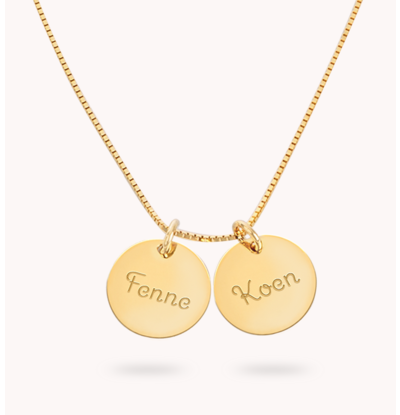KAYA sieraden Ketting met Twee Naambedels