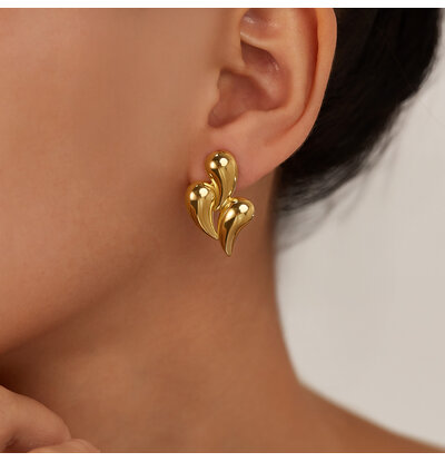 KAYA sieraden Drop Earrings with Three Drops | Stainless Steel