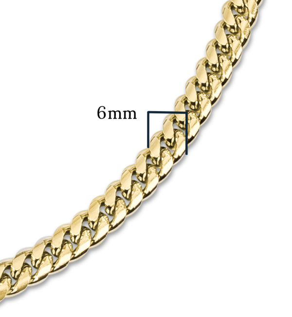 KAYA sieraden Men’s stainless steel gourmet necklace gold | 6 mm