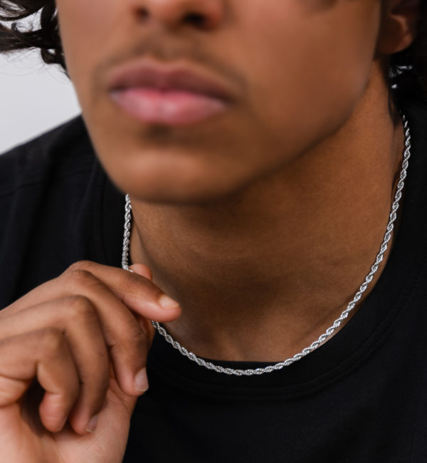 KAYA sieraden Steel Men's Chain Rope Silver I 3 mm