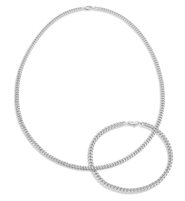 KAYA sieraden Men’s stainless steel gourmet jewelry set silver | 4 mm