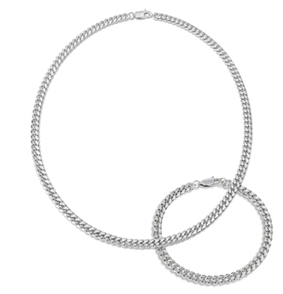 KAYA sieraden Men’s stainless steel gourmet jewelry set silver | 6 mm