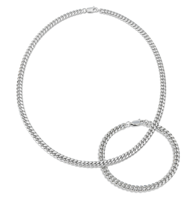 KAYA sieraden Men’s stainless steel gourmet jewelry set silver | 6 mm