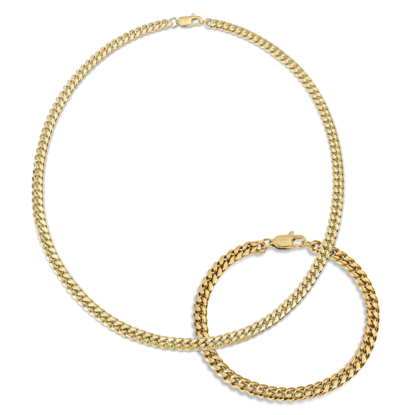 KAYA sieraden Stalen Gourmet Sieradenset Heren Goud | 6 mm