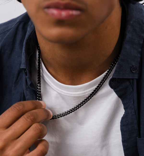 KAYA sieraden Men’s stainless steel gourmet jewelry set black | 6 mm