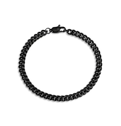 KAYA sieraden Boys’ gourmet bracelet black | 4 mm