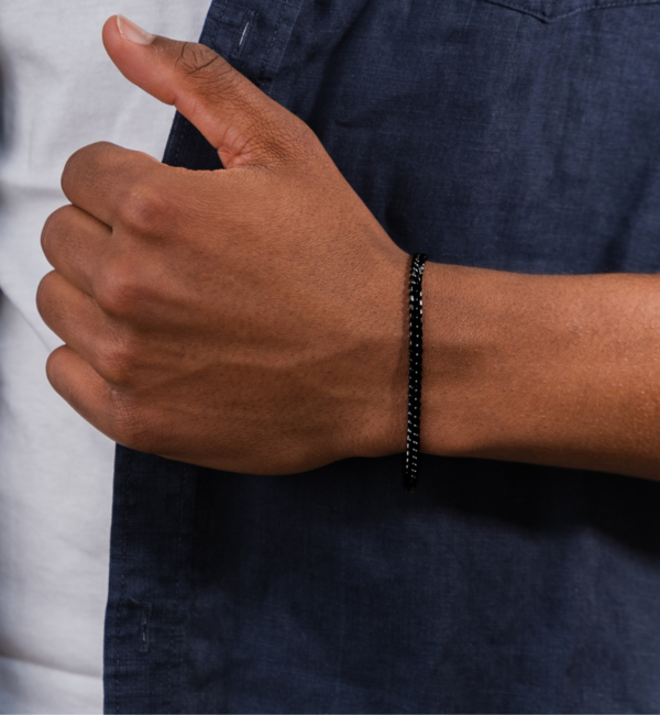 KAYA sieraden Boys’ gourmet bracelet black | 4 mm