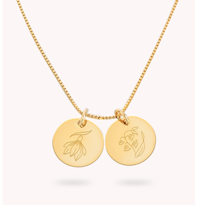 KAYA sieraden Necklace with Two Birth Flowers