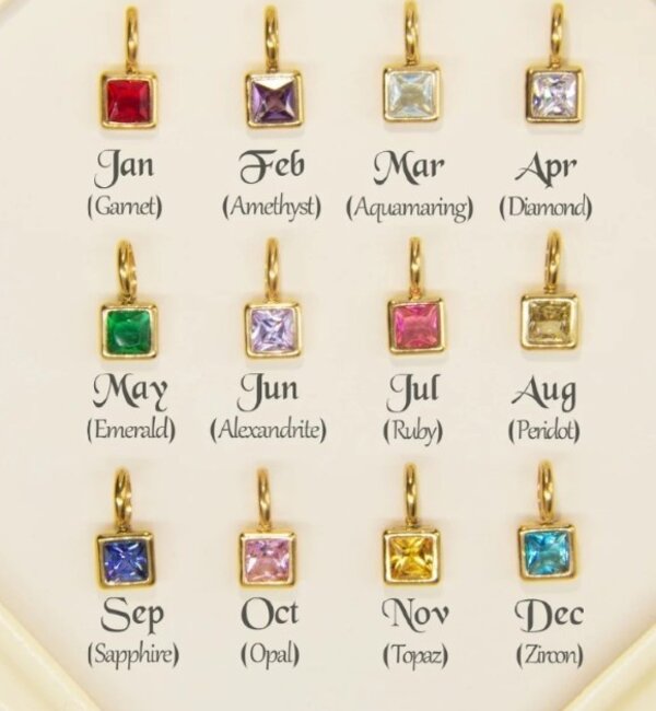 KAYA sieraden Birthstone charm | Stainless Steel