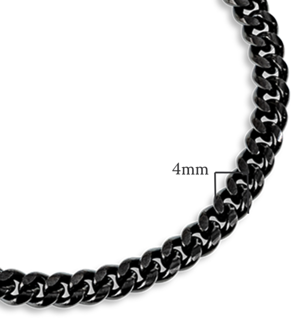 KAYA sieraden Men’s stainless steel gourmet necklace black | 4 mm