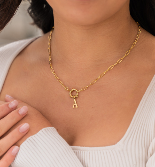 KAYA sieraden Chain necklace with letter | Stainless Steel