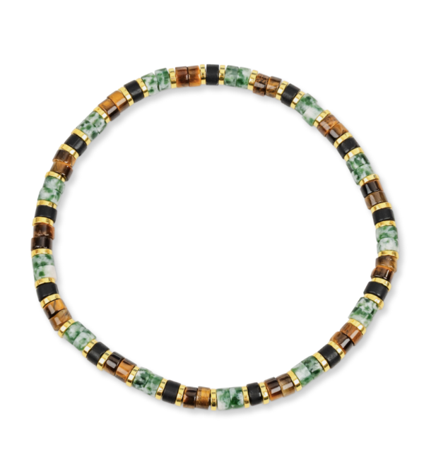 KAYA sieraden Gemstone bracelet for men | Green jade