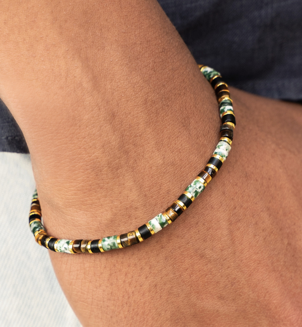 KAYA sieraden Father and son gemstone bracelet set | Green jade